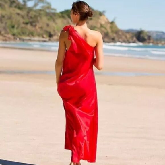 NWT Free People SOA Dress Red One Shoulder XS - Picture 2 of 2